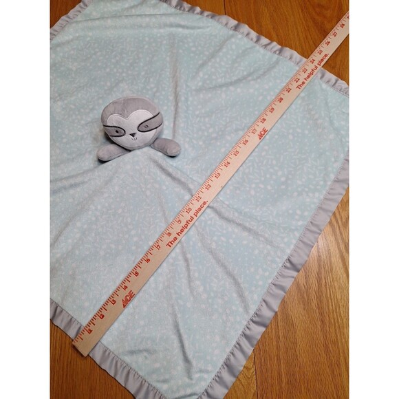 Lullaby Lane Pastel Plush SLOTH Lovey Security Blanket Satin Trim 24"ish Toy - Picture 4 of 9